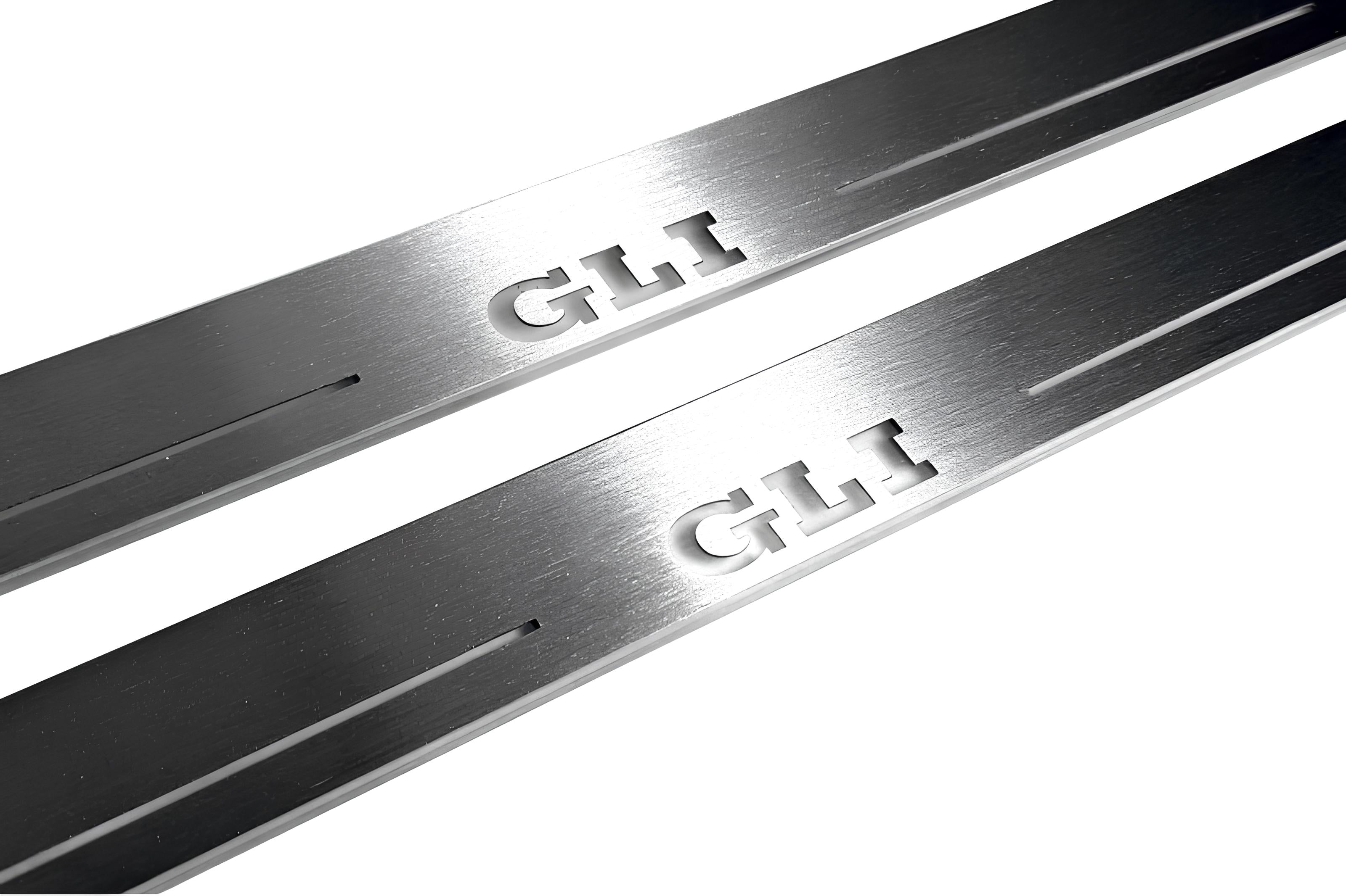 Illuminated LED Door Sill Tread Plates Volkswagen Jetta VII 2019+ With GLI Logo Volkswagen Led Door Sills opdesign