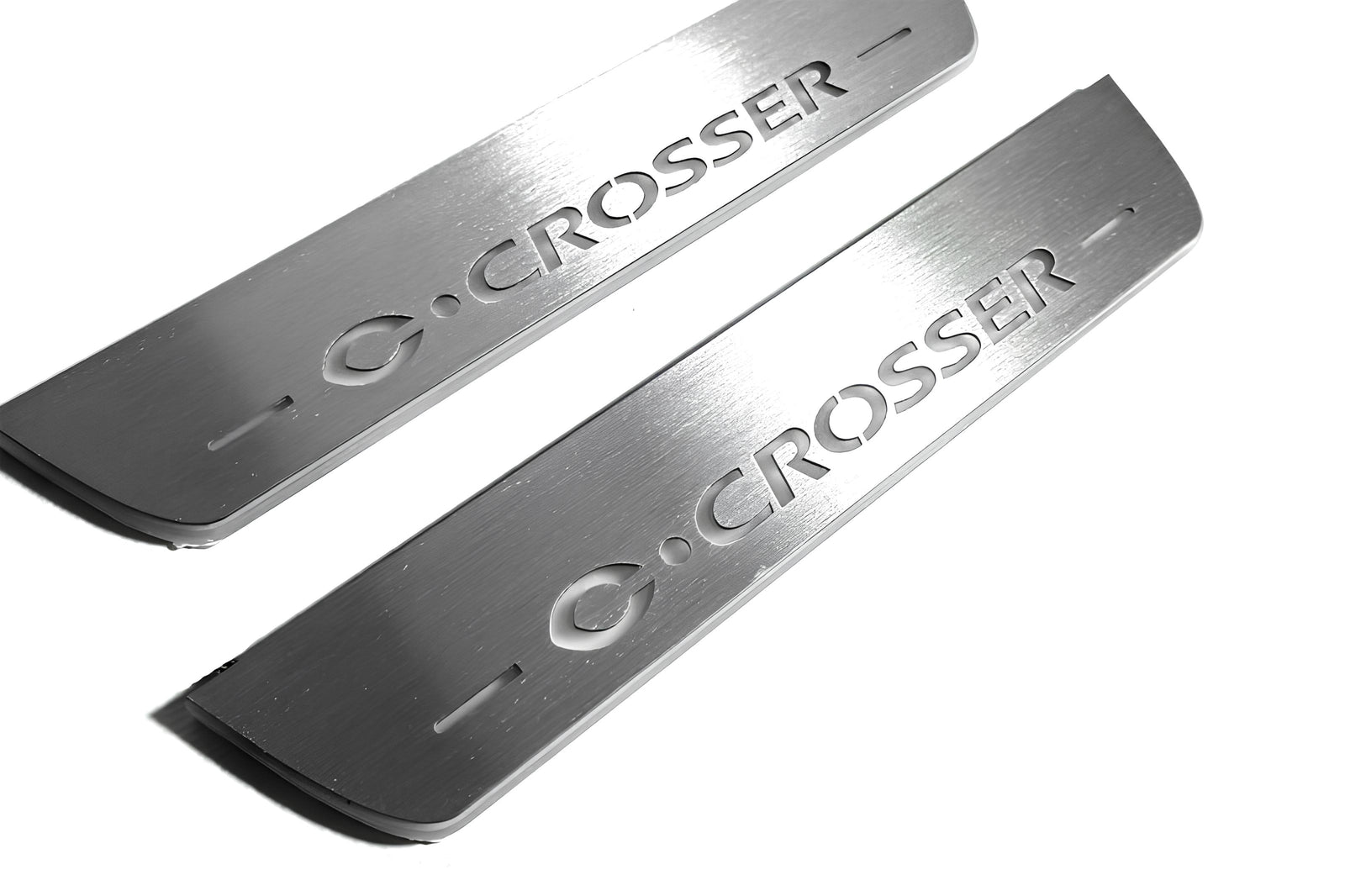 Citroen C-Crosser 2007+ stainless steel LED door sill plates with C-Crosser logo