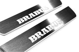 Mercedes ML W166 2011+ LED door sill plates in stainless steel with Brabus logo