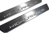 Toyota Highlander IV XU70 2019+ LED door sill plates with Highlander logo