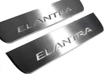 Hyundai Elantra V (MD) 2011+ door sill plates in stainless steel with Elantra logo