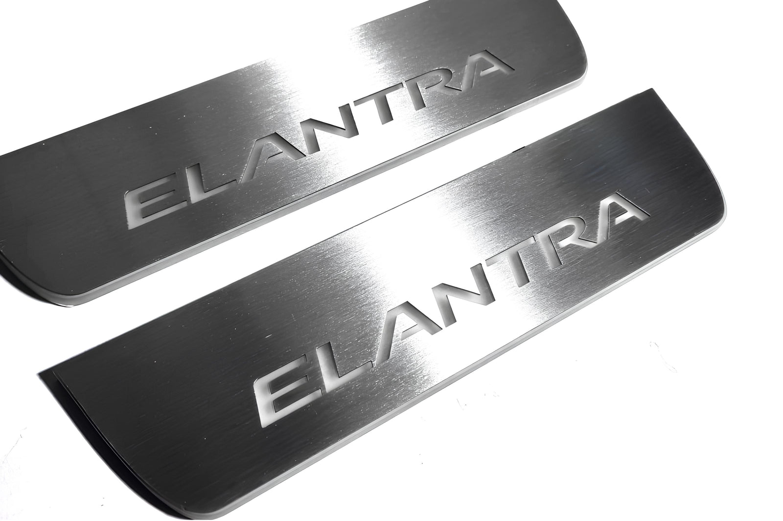Hyundai Elantra V (MD) 2011+ door sill plates in stainless steel with Elantra logo
