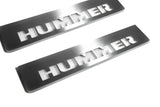 Hummer H2 2002+ LED door sill plates in stainless steel with Hummer logo