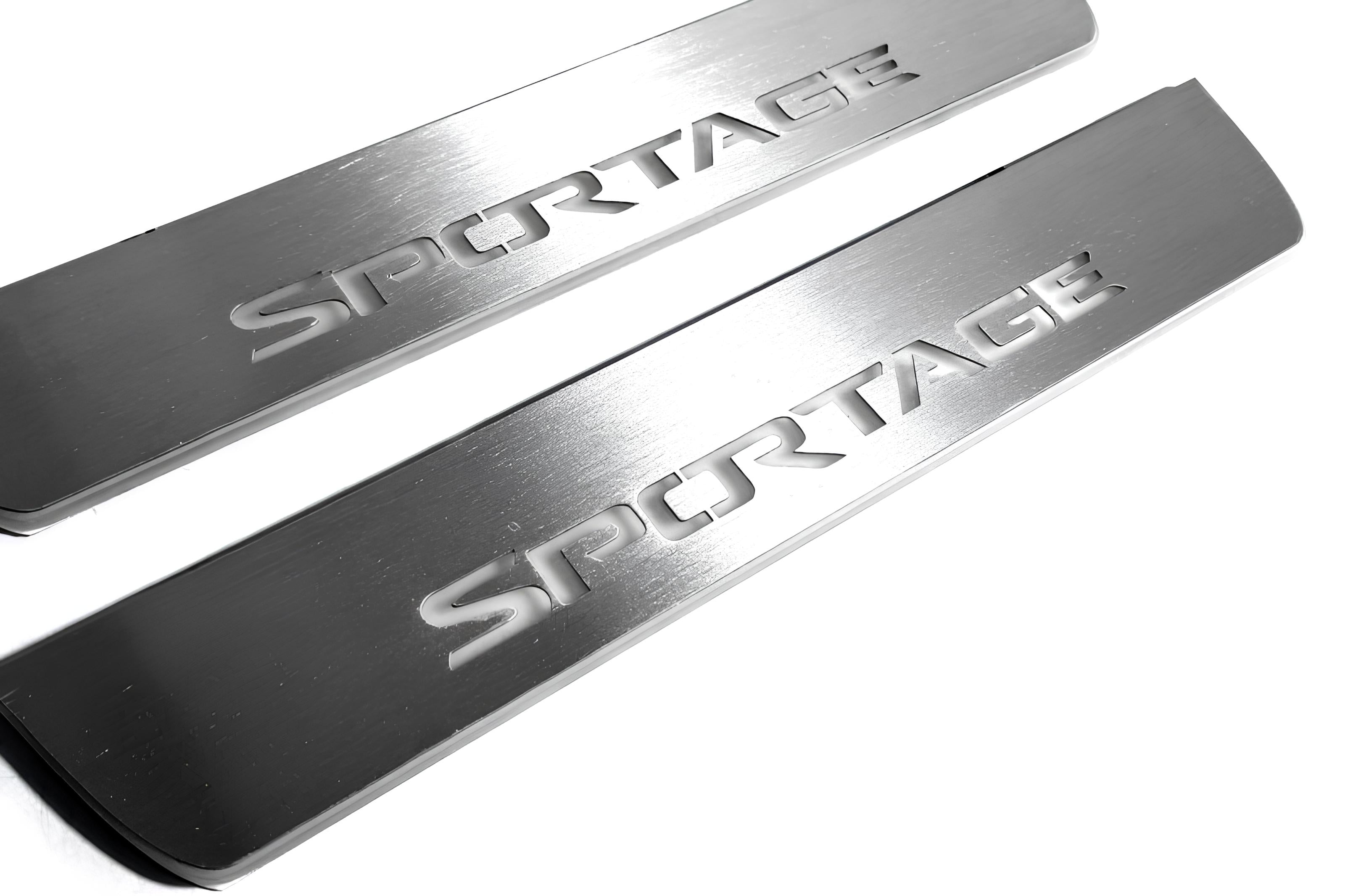 Illuminated LED Door Sill Tread Plates Kia Sportage IV 2015-2022 With Sportage Logo KIA Led Door Sills opdesign