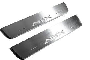 Illuminated LED Door Sill Tread Plates Mitsubishi ASX I 2010-2023 With ASX Logo Mitsubishi Led Door Sills opdesign