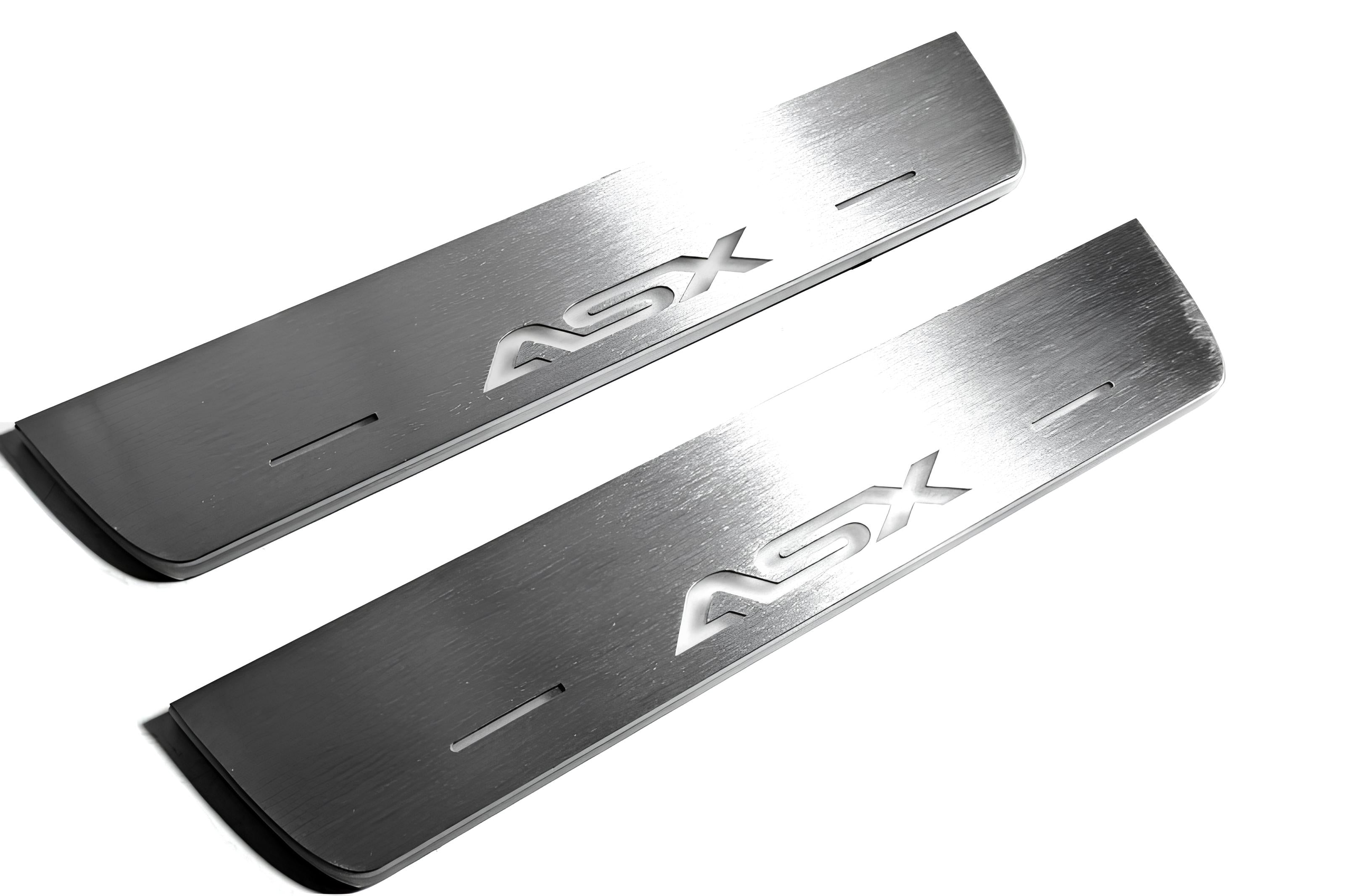 Illuminated LED Door Sill Tread Plates Mitsubishi ASX I 2010-2023 With ASX Logo Mitsubishi Led Door Sills opdesign