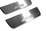 Jeep Grand Cherokee IV WK2 2010+ door sill plates in stainless steel with Jeep logo