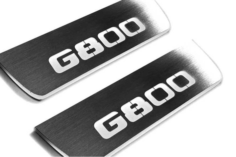 Mercedes G-Class W464 2018+ LED door sill plates in stainless steel with Brabus G800 logo