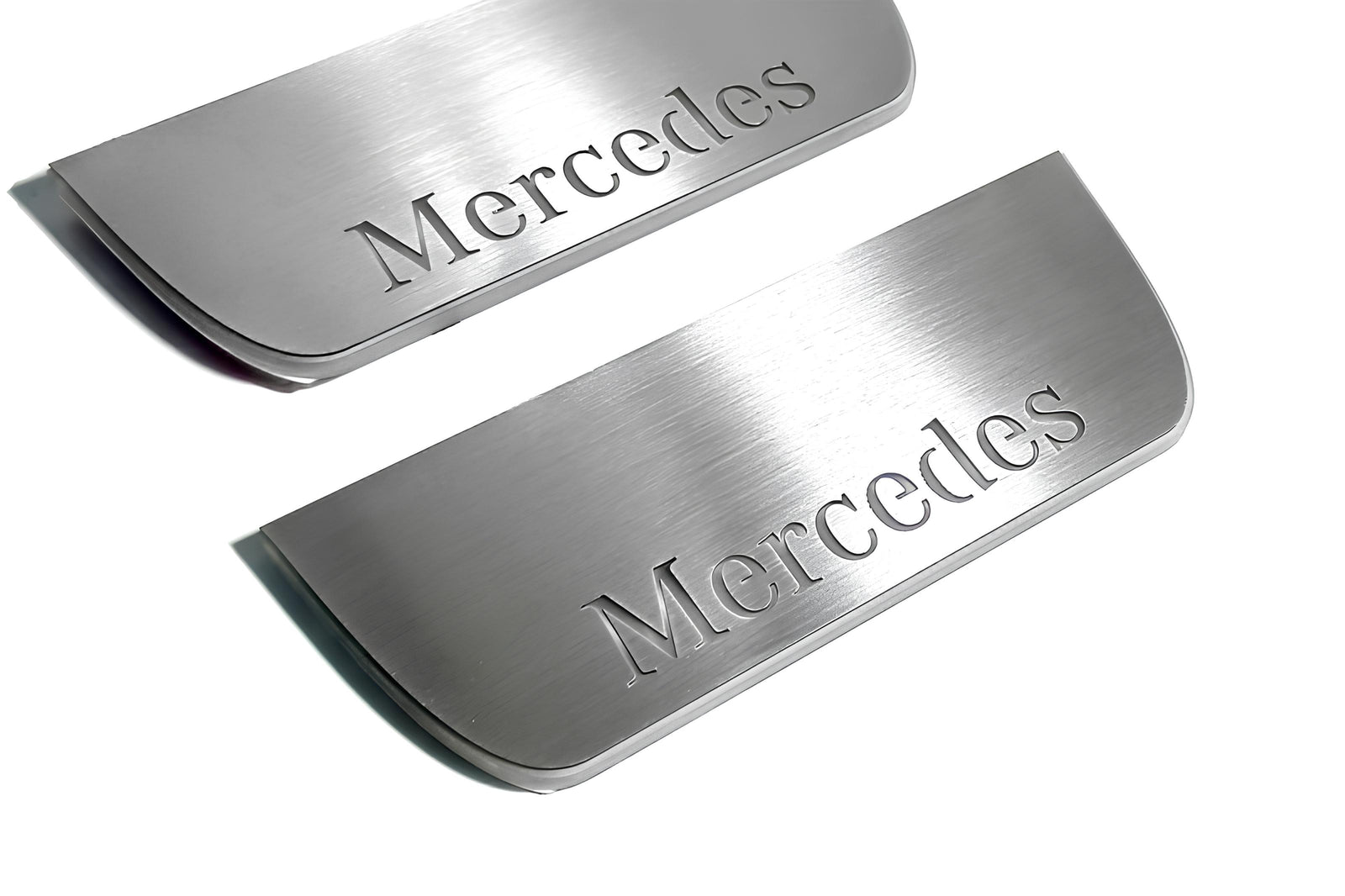 Mercedes ML W164 2005+ LED door sill plates with Mercedes-Benz logo
