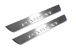 Illuminated LED Door Sill Tread Plates Volkswagen Passat B8 2015-2023 With Passat Logo (type 1) Volkswagen Led Door Sills decoinfabric