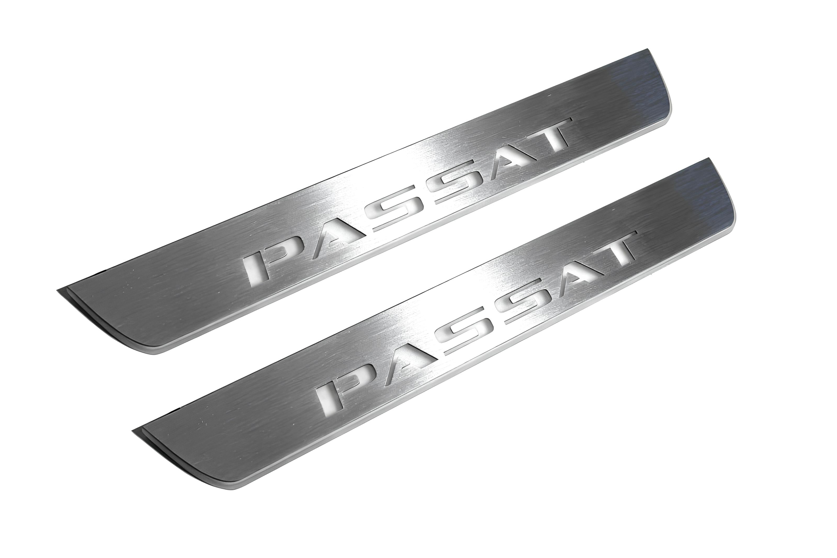 Illuminated LED Door Sill Tread Plates Volkswagen Passat B8 2015-2023 With Passat Logo (type 1) Volkswagen Led Door Sills decoinfabric