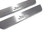 stainless steel LED door sill plates for Jeep Grand Cherokee III WK2 2005+ with Grand Cherokee logo