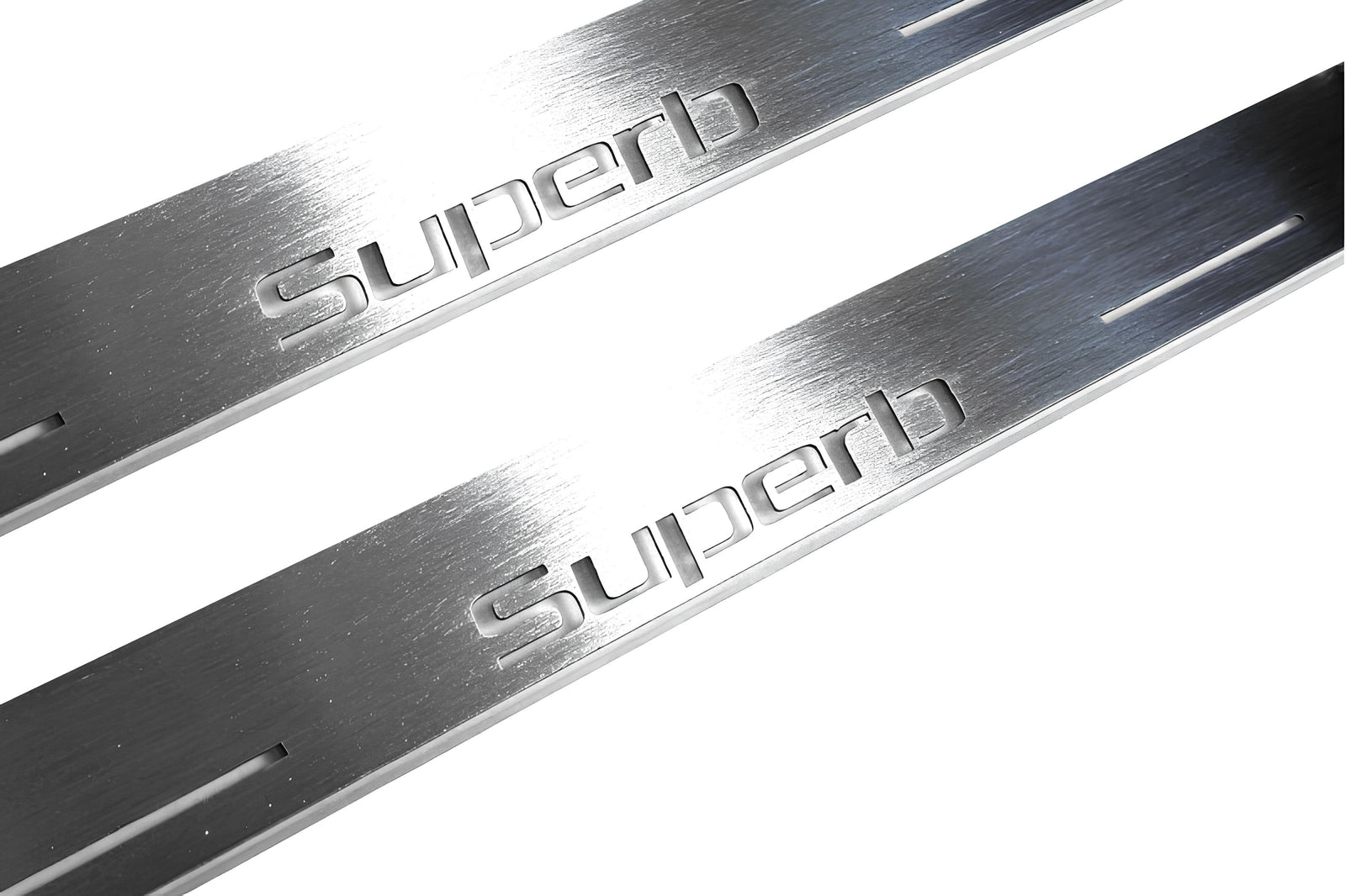 stainless steel door sill plates for Skoda SuperB II 2008+ with SuperB logo