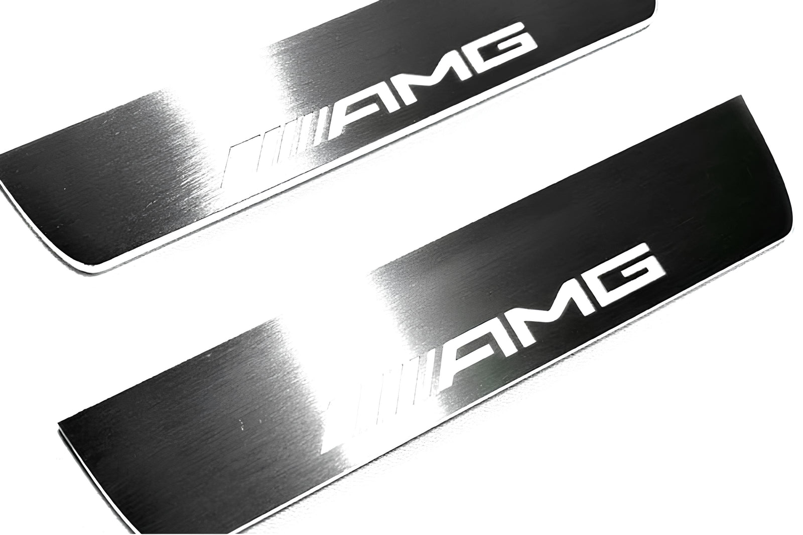 Mercedes E W211 2002+ LED door sill plates stainless steel with AMG logo