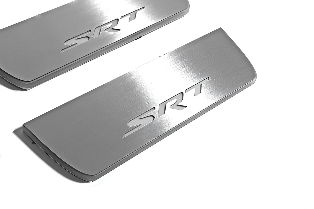 Jeep Grand Cherokee IV WK2 2010+ stainless steel LED door sill plates with SRT logo