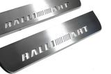 Mitsubishi Lancer X 2007+ stainless steel illuminated entry guards with RalliArt logo