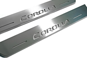 Toyota Corolla XI 2013-2019 LED Door Sills Illuminated Scuff Corolla Logo Stainless Steel Entry Guards Door Sills Decoin