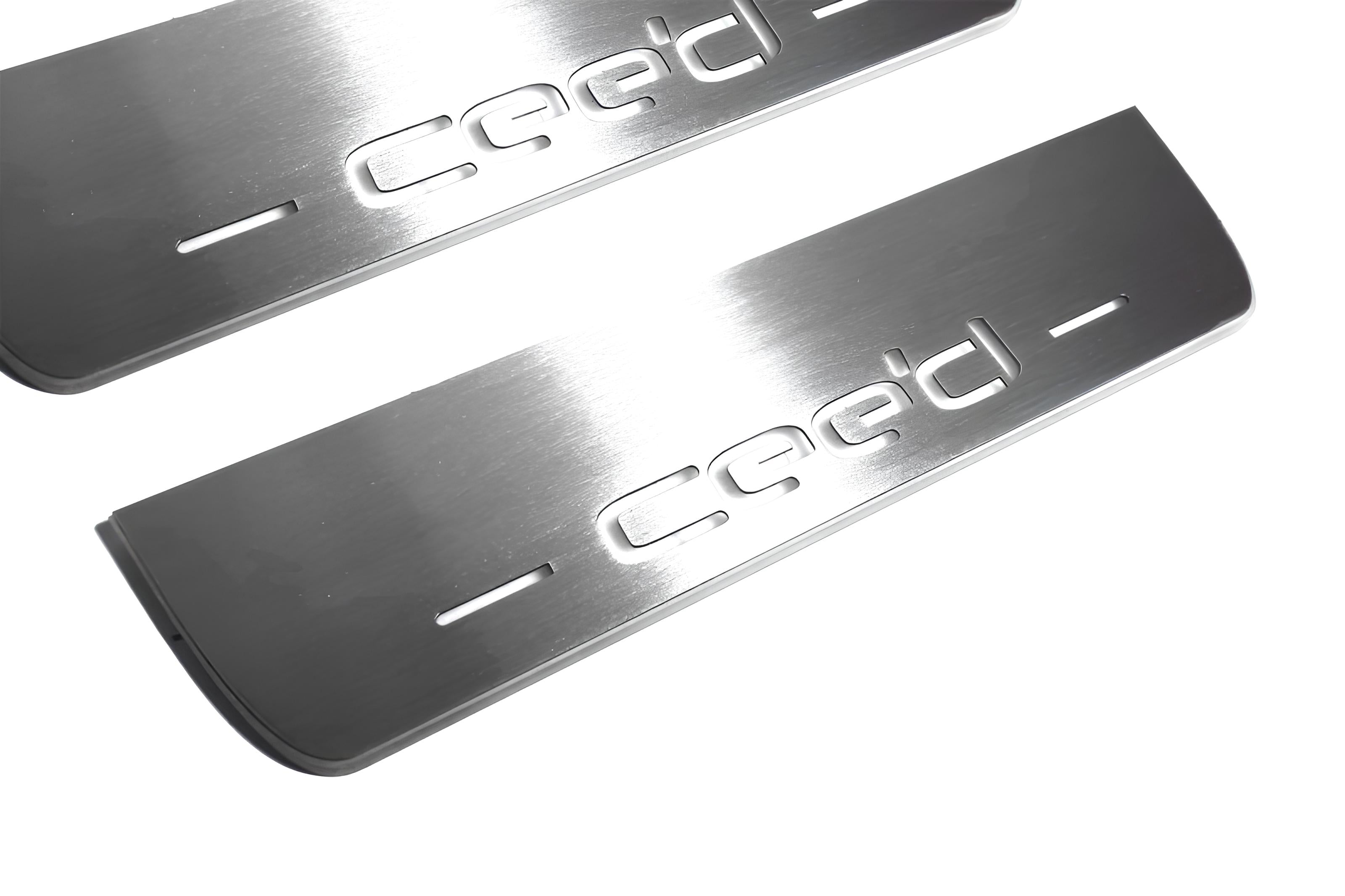 Illuminated LED Door Sill Tread Plates KIA Ceed II 2012-2018 With Cee`d Logo KIA Led Door Sills opdesign