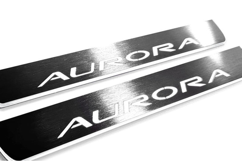 LED door sill plates for Oldsmobile Aurora I 1995+ with Aurora logo