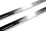 GMC Sierra V 2018+ LED door sill plates in stainless steel with DENALI logo