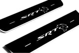 Chrysler 300C II LD 2011+ stainless steel LED door sill plates with SRT HELLCAT logo