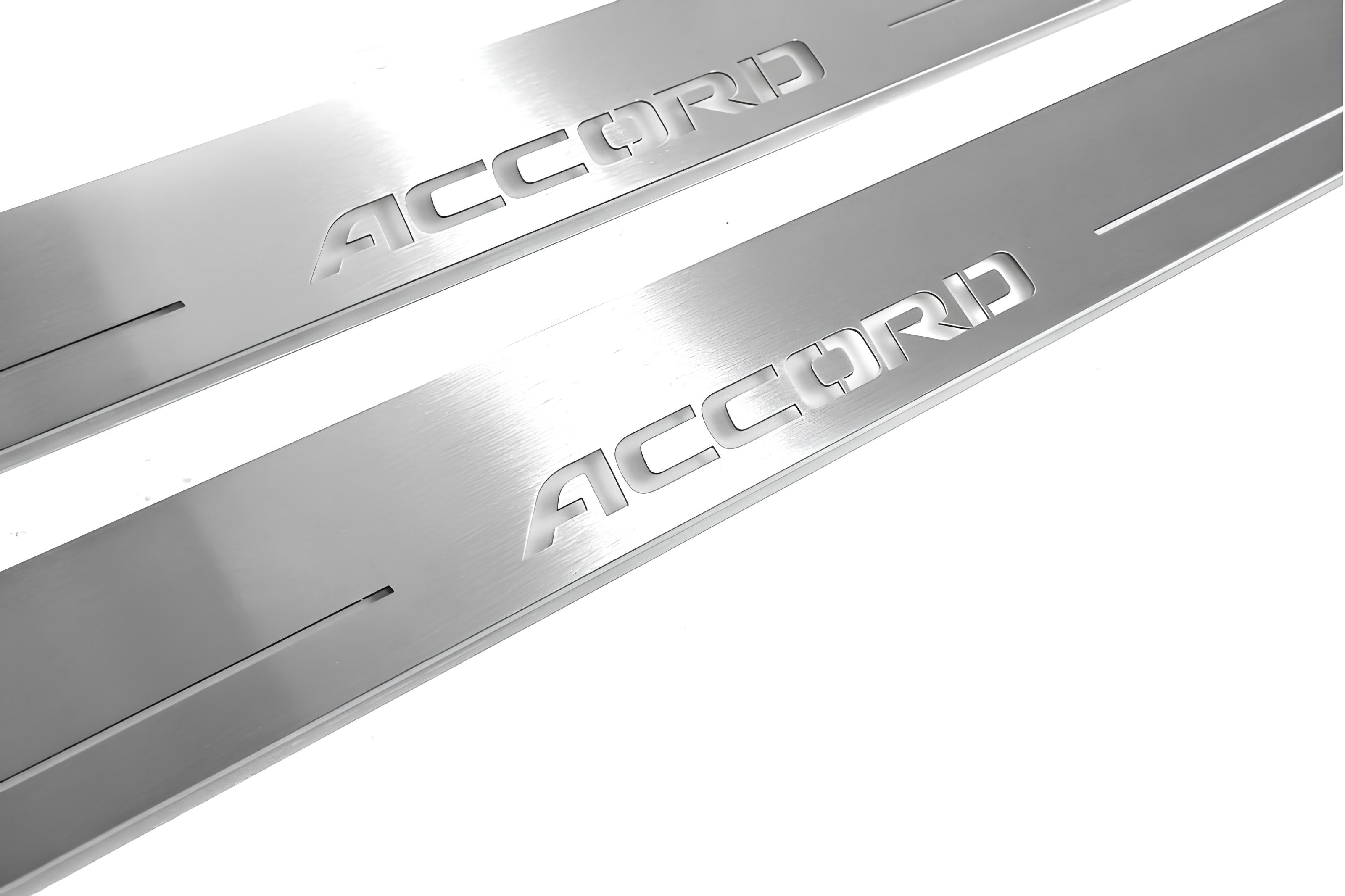 Illuminated LED Door Sill Tread Plates Honda Accord X 2018-2023 With Accord Logo Honda Led Door Sills opdesign