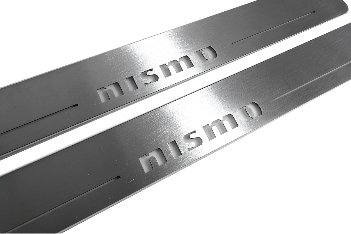 Nissan Patrol Y62 2010+ stainless steel illuminated entry guards with NISMO logo