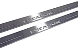 Cadillac Escalade IV 2014+ stainless steel LED door sill plates with Escalade logo