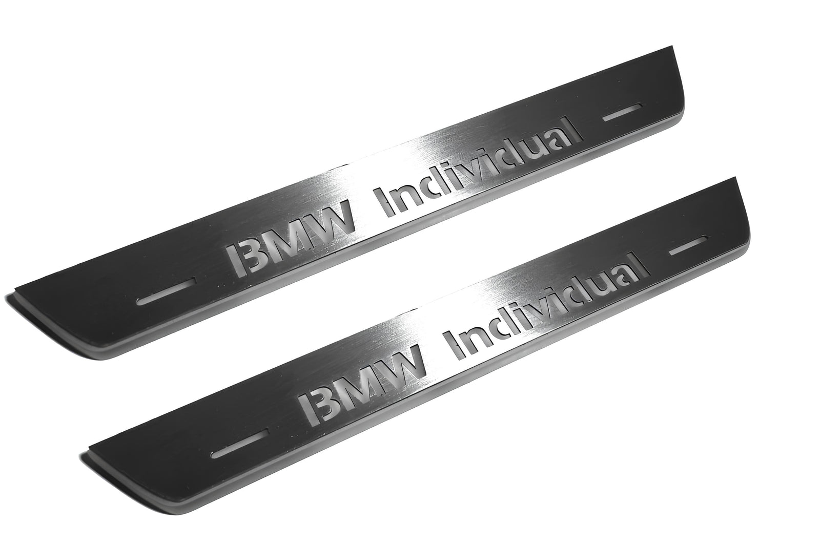 BMW X5 E53 1999+ LED door sill plates in stainless steel with BMW Individual logo