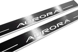 LED door sill plates Oldsmobile Aurora I 1995+ stainless steel with Aurora logo