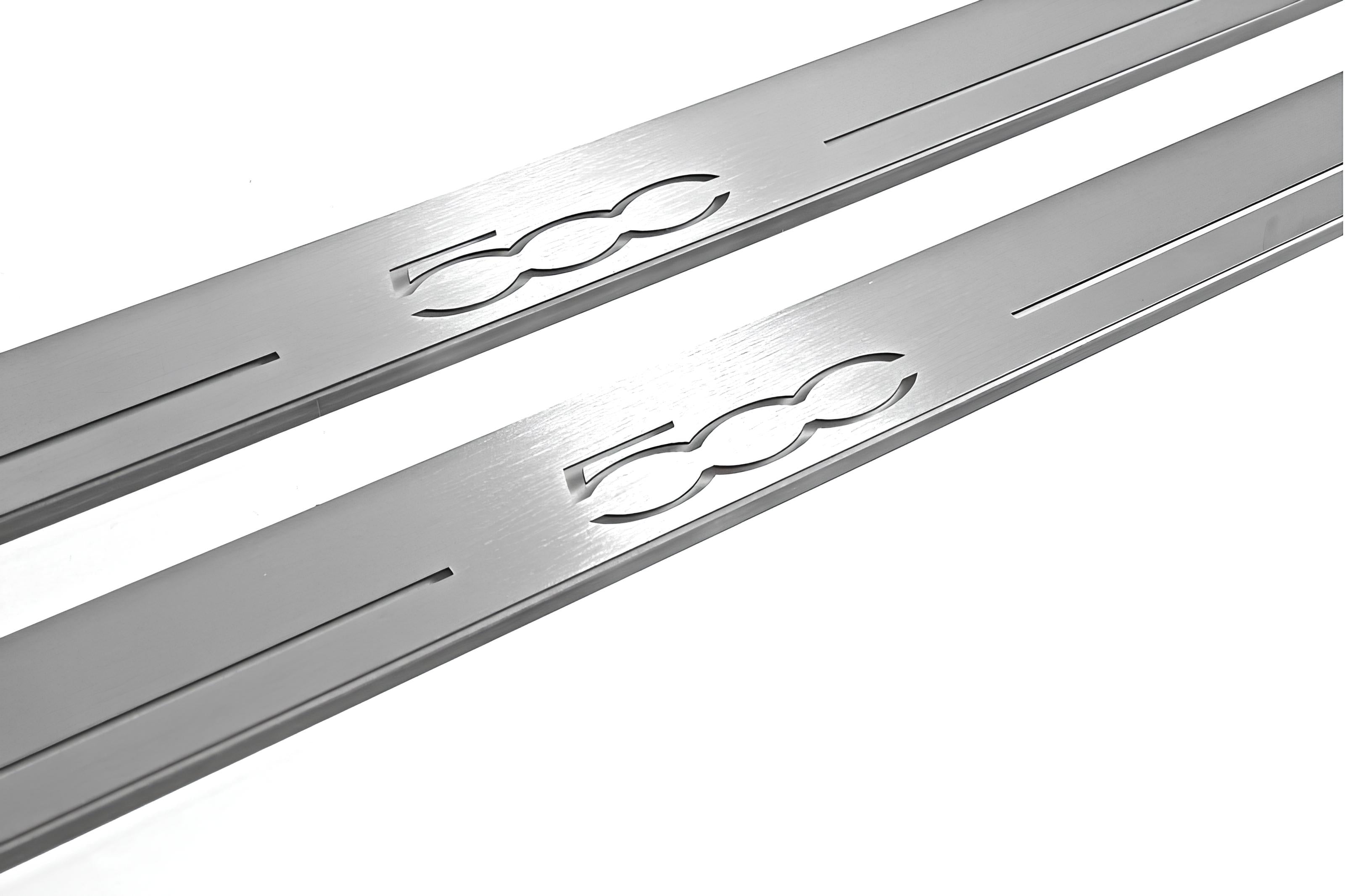 Illuminated LED Door Sill Tread Plates Fiat 500 2007+ With 500 Logo Fiat Led Door Sills opdesign