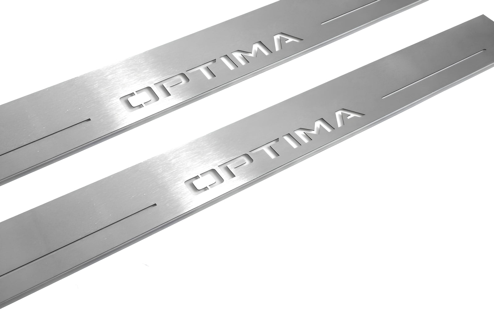 LED door sill plates KIA Optima IV 2015+ stainless steel with Optima logo