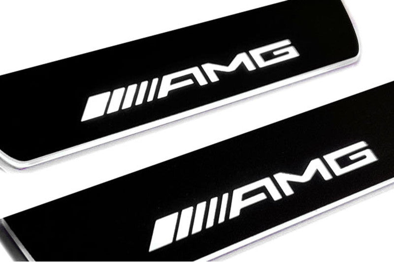 Mercedes GLE II W167 W167 2019+ stainless steel LED door sill plates with AMG logo