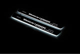 Jeep Grand Cherokee IV WK2 2010+ stainless steel illuminated entry guards with TrackHawk Supercharged logo