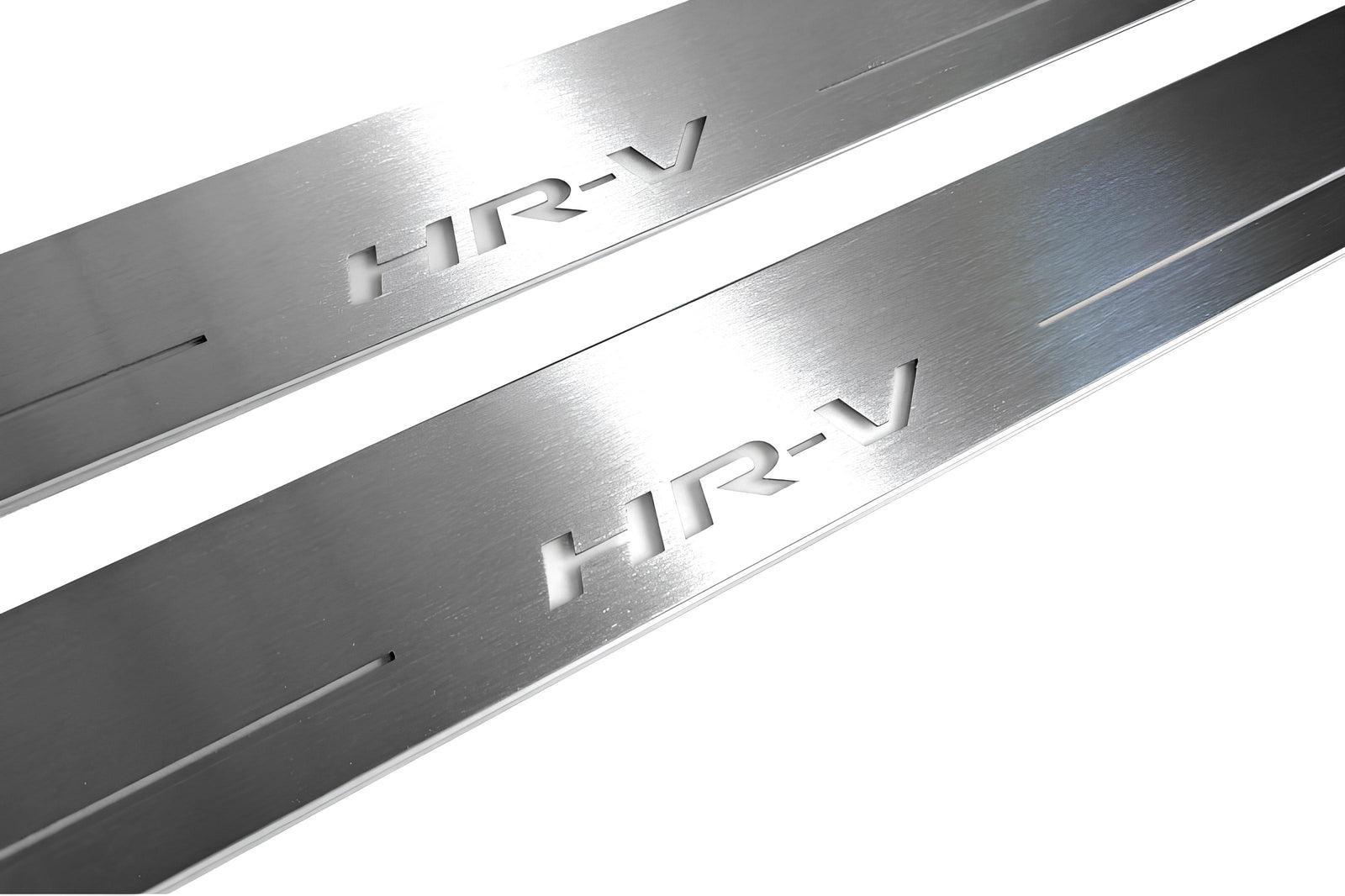 Honda HR-V II 2013+ LED door sill plates in stainless steel with HR-V logo