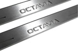 Skoda Octavia III (A7) 2013+ LED door sill plates with Octavia logo