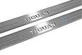 Volkswagen Tiguan II 2016+ stainless steel LED door sill plates with Tiguan logo