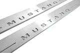 Ford Mustang V S197 2005+ stainless steel LED door sill plates with Mustang logo