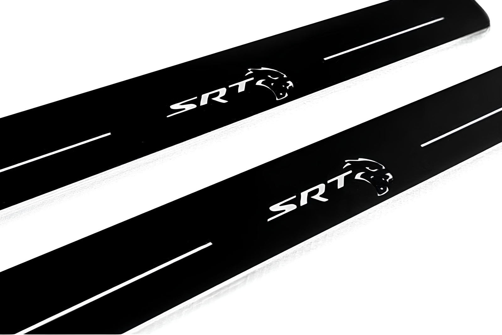 LED door sill plates Chrysler 300C II LD 2011+ stainless steel with SRT HELLCAT logo
