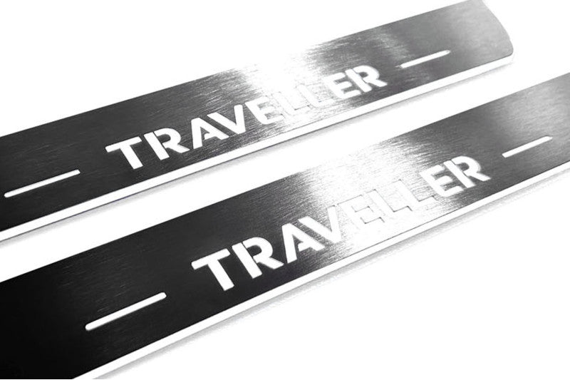 Peugeot Traveller Stainless Steel LED Door Sills – Traveller Logo