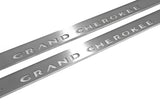 Jeep Grand Cherokee III WK2 2005+ stainless steel illuminated entry guards with Grand Cherokee logo