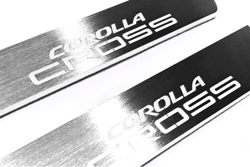 Toyota Corolla Cross Stainless LED Door Sills – Corolla Cross Logo