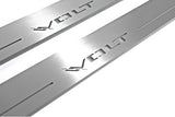 LED door sill plates Chevrolet Volt I 2010+ in stainless steel with Volt logo
