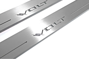 Illuminated LED Door Sill Tread Plates Chevrolet Volt II 2016-2019 With Volt Logo Chevrolet Led Door Sills opdesign