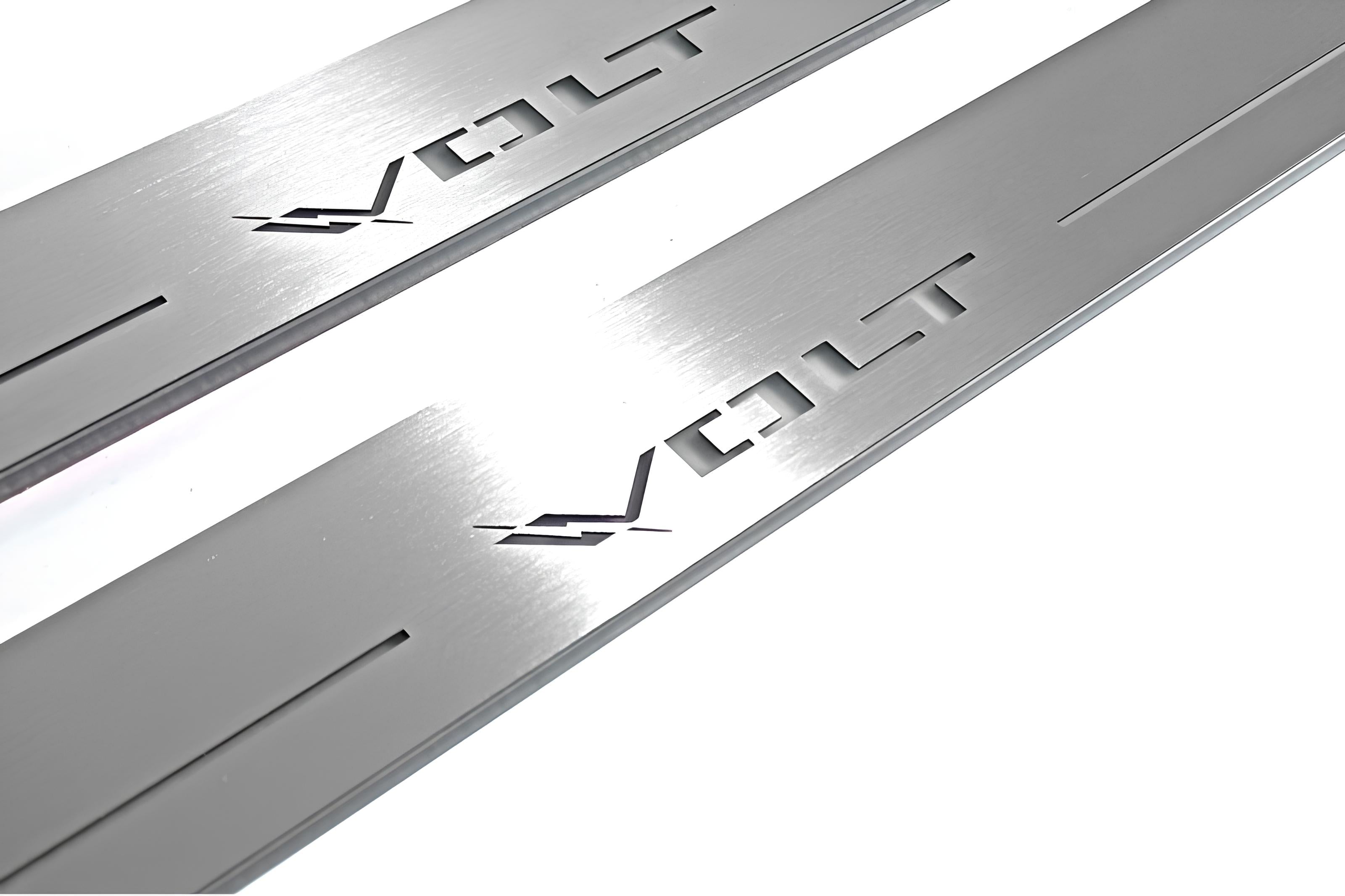 Illuminated LED Door Sill Tread Plates Chevrolet Volt II 2016-2019 With Volt Logo Chevrolet Led Door Sills opdesign