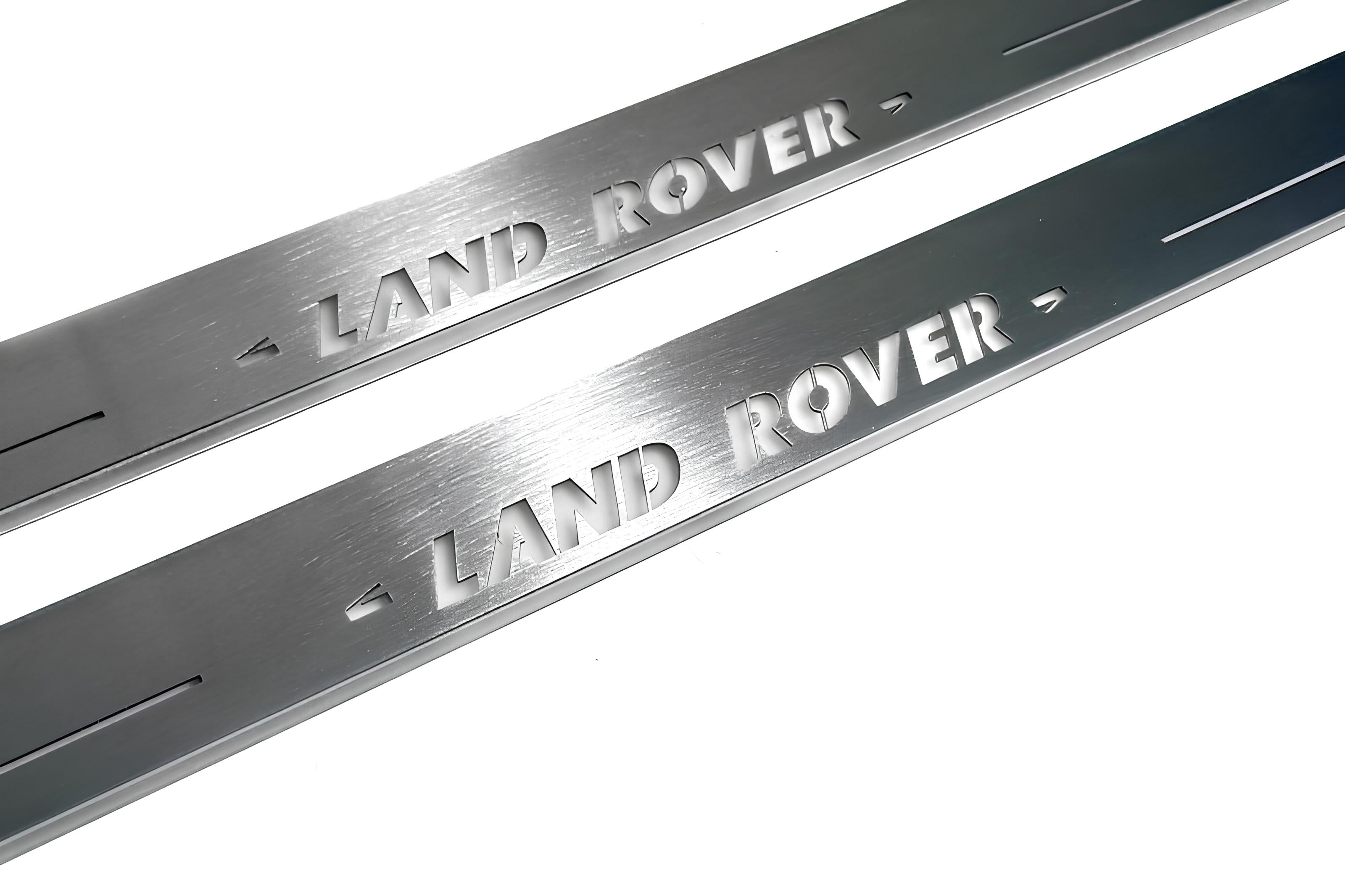Illuminated LED Door Sill Tread Plates Land Rover Discovery IV 2009-2016 With Land Rover Logo Land Rover Led Door Sills opdesign