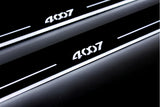 Peugeot 4007 2007+ stainless steel LED door sill plates with 4007 logo