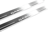 Nissan Qashqai III J12 2021+ stainless steel LED door sill plates with Qashqai logo