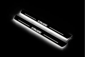 Chevrolet Cruze II 2016+ LED Door Sills Illuminated Scuff Cruze Logo Stainless Steel Entry Guards