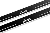 LED door sill plates Audi A6 C7 2011+ in stainless steel with A6 logo